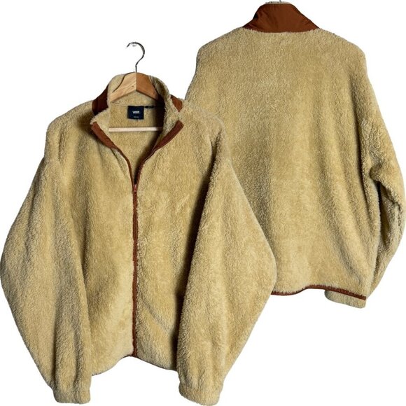 NWT Vans Vista Mock Neck Full Zip Mojave Desert Jacket Women's Medium Tan Teddy - Picture 3 of 15